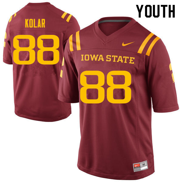 Youth #88 Charlie Kolar Iowa State Cyclones College Football Jerseys Sale-Cardinal